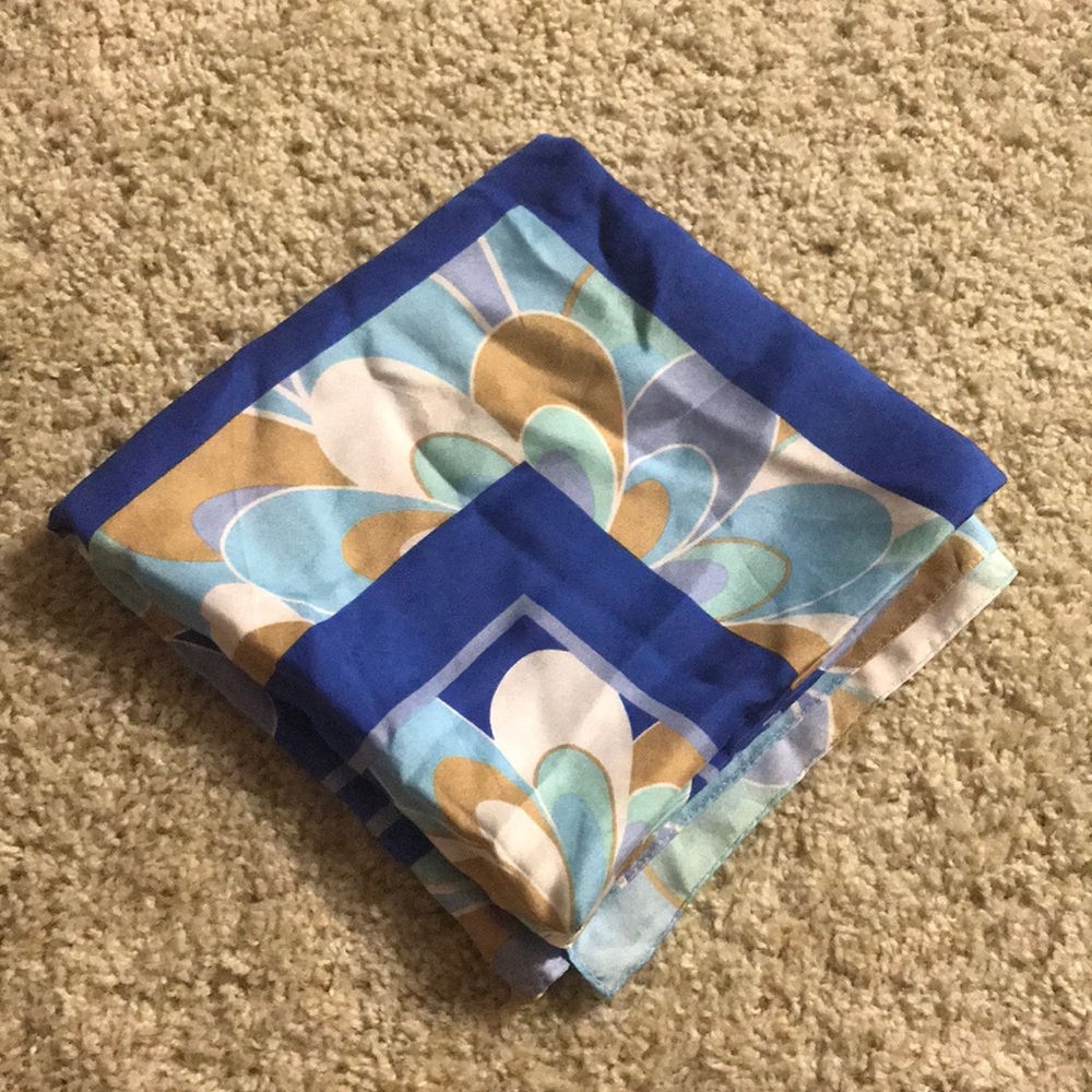 Blue Oscar De La Renta Scarf